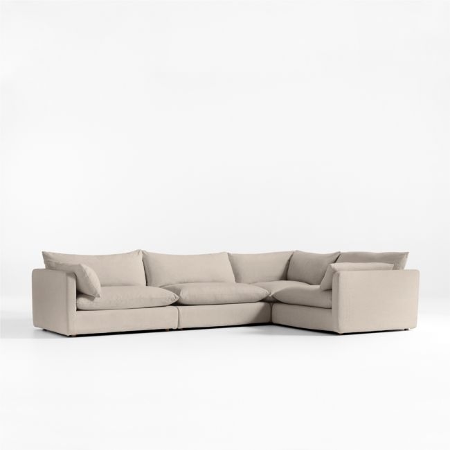 Unwind Modular 4-Piece Slipcovered L-Shaped Sectional Sofa - Image 0