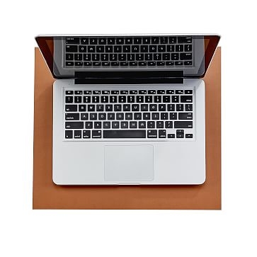Desk Mat 14X16in, Navy and Tan, Bonded Leather, Navy - Image 3