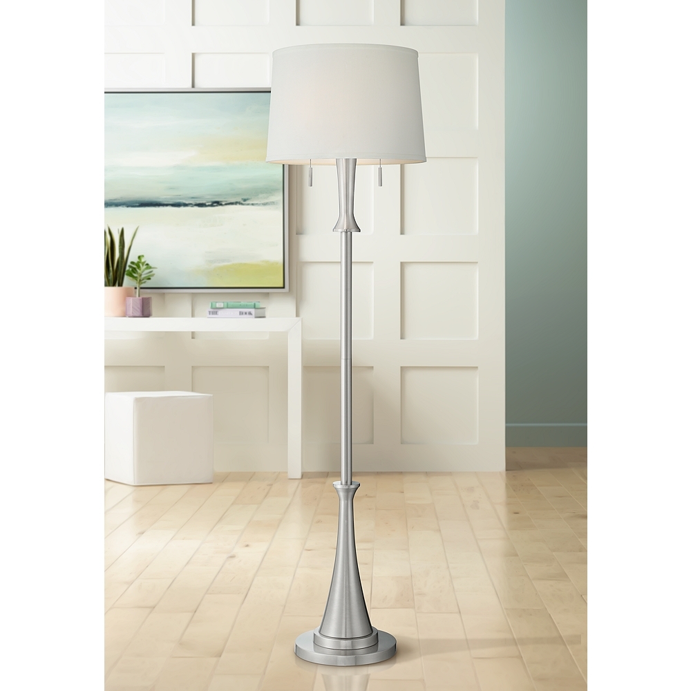 360 Lighting Karl 63 3/4" High Luxe Modern Brushed Nickel Floor Lamp - Image 0