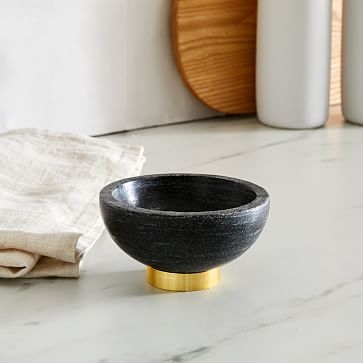 Marble Kitchen Serveware, Dip Bowl, Black, Marble Brass, Individual - Image 2