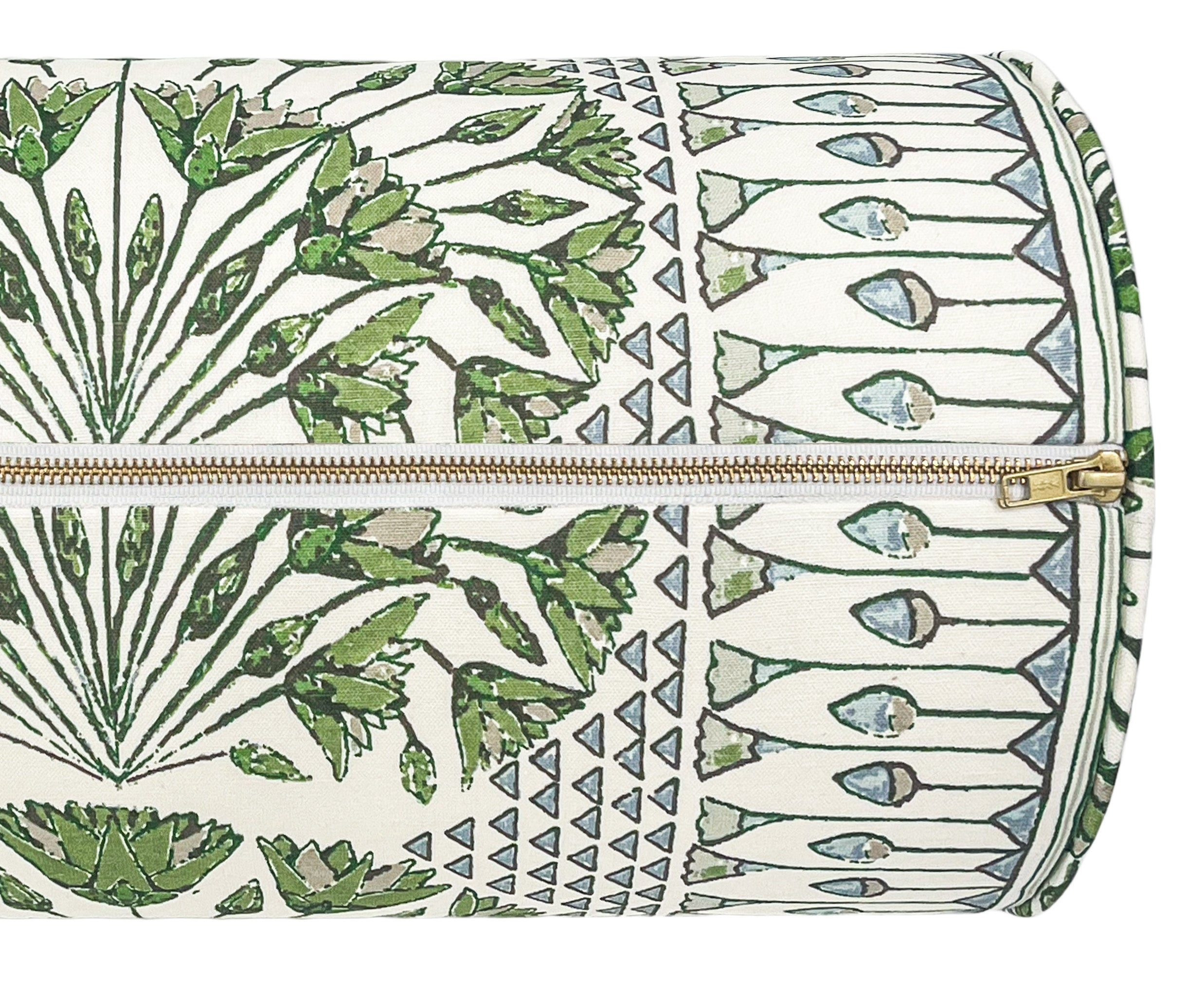 THE BOLSTER :: CAIRO // GREEN AND WHITE | THIBAUT - TWIN // 9" X 24" - Image 1