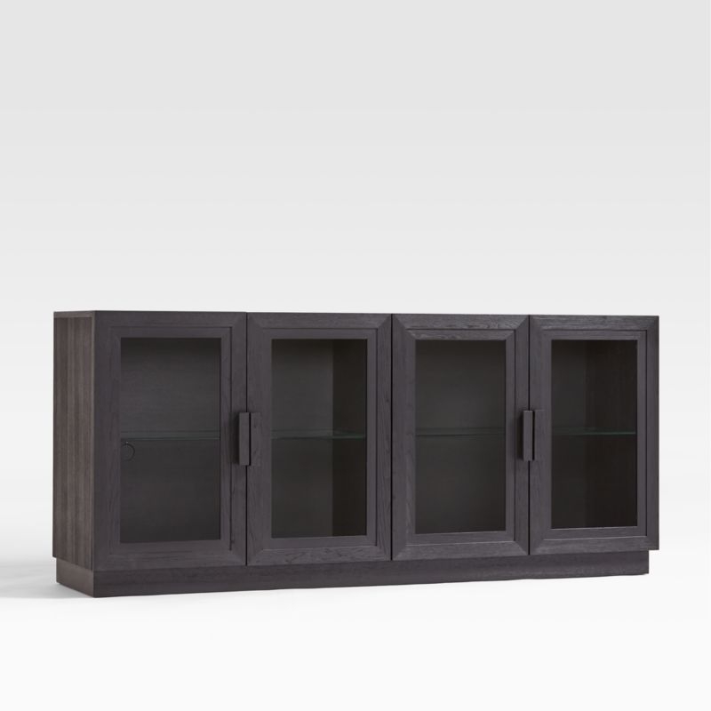 Calypso 72" Black Wood Storage Media Console - Image 1
