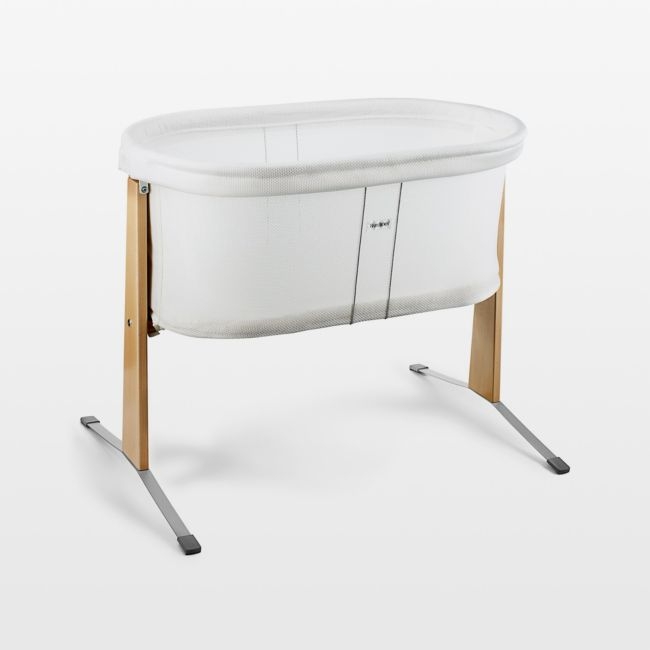 BABYBJÖRN ™ White and Wood Rocking Cradle Bassinet - Image 0