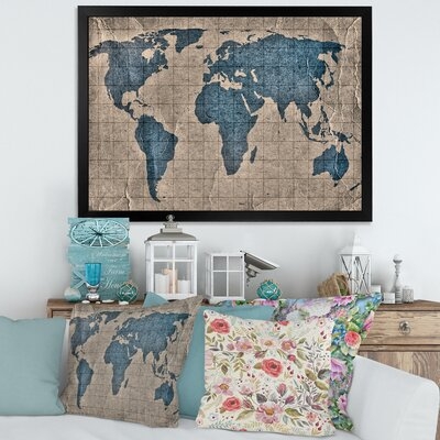 Ancient Map Of The World I - Rustic Canvas Wall Art Print-FDP35381 - Image 0