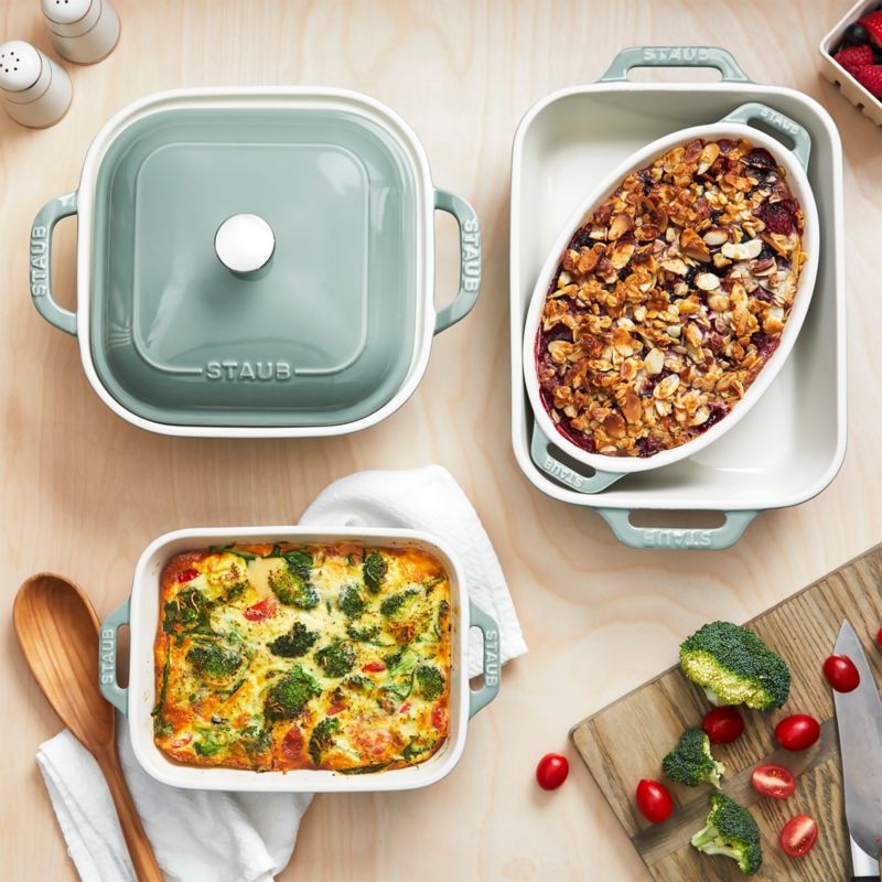 Staub ® 5-Piece Eucalyptus Green Ceramic Baking Dish Set - Image 1
