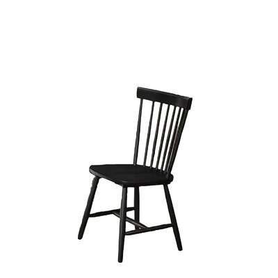 Glenvil Solid Wood Windsor Back Side Chair in Black - Image 0
