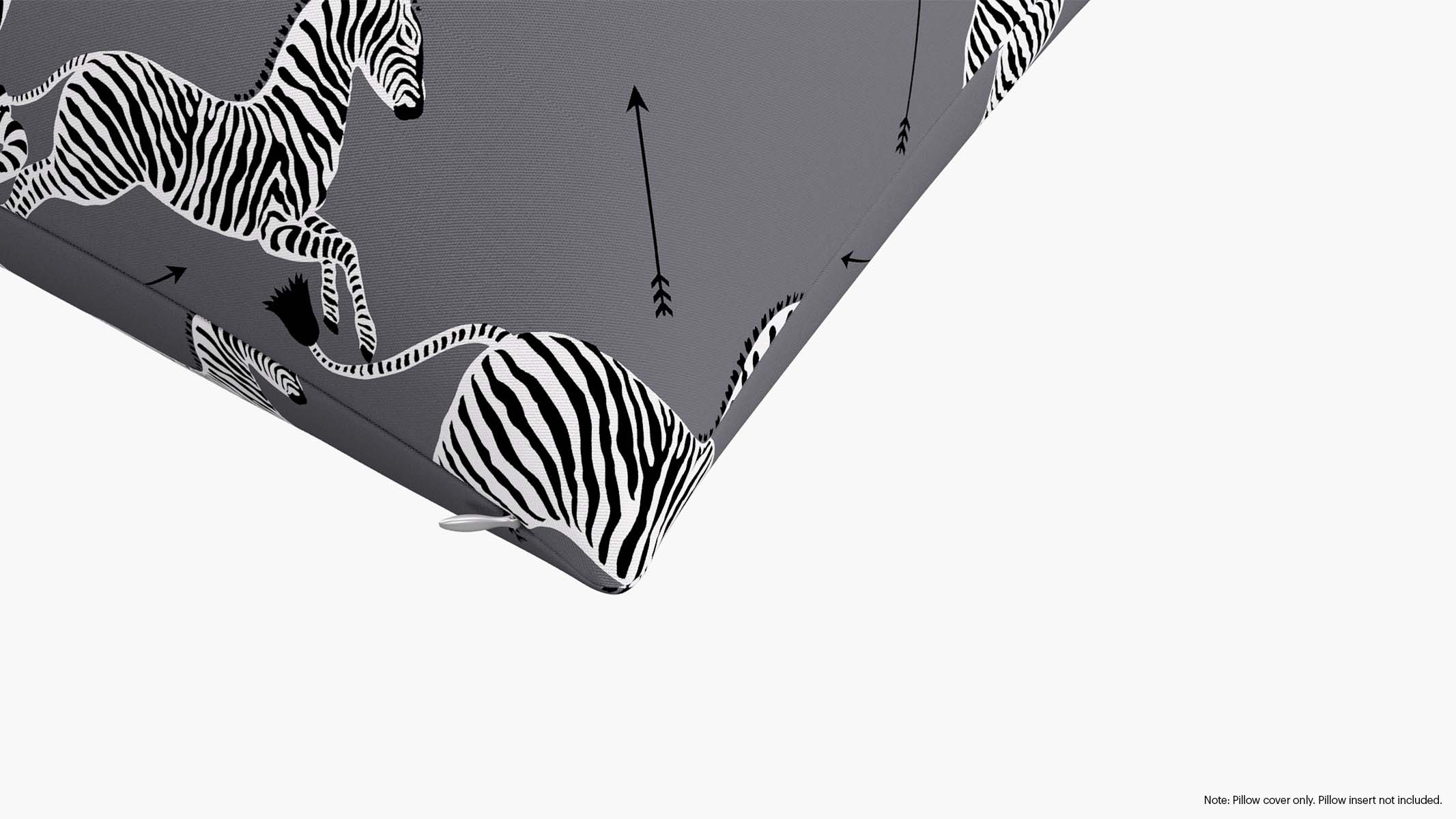 Throw Pillow Cover 26", Slate Zebra, 26" x 26" - Image 1