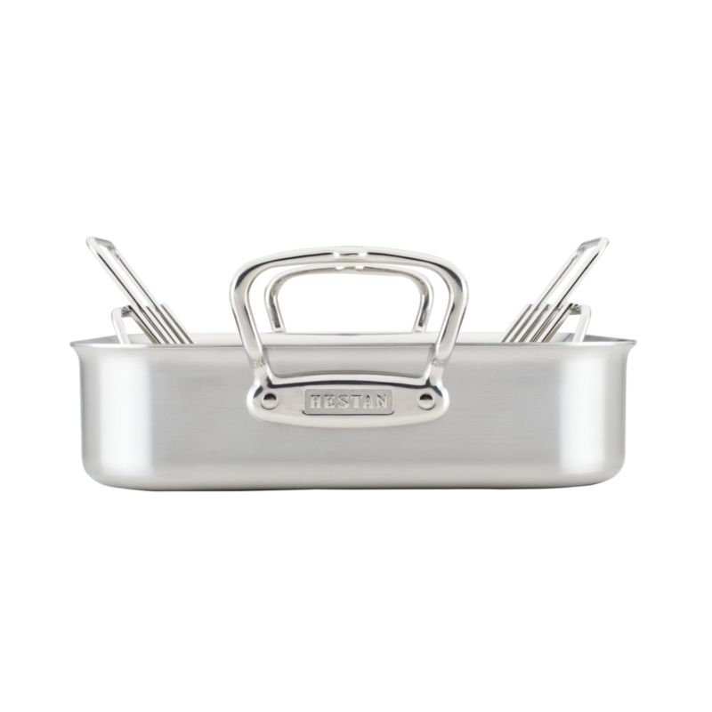 Hestan Provisions Large 17" Stainless Steel Roasting Pan with Rack - Image 7