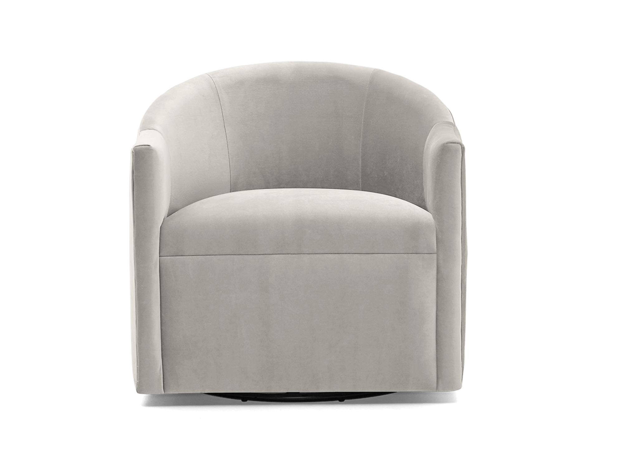 White Jolie Mid Century Modern Swivel Chair - Tussah Snow - Image 1