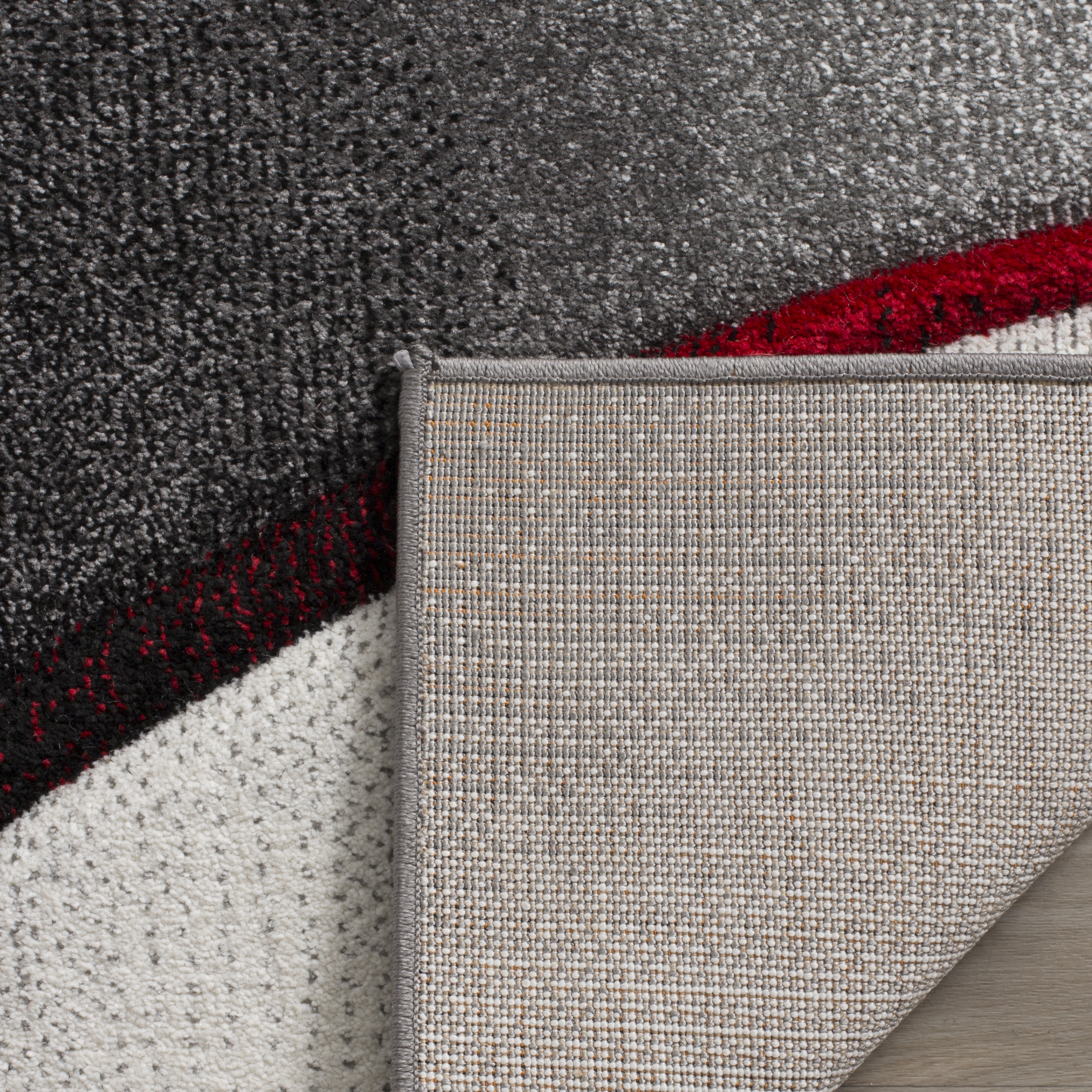 Arlo Home Woven Area Rug, HLW712K, Grey/Red,  8' X 10' - Image 2