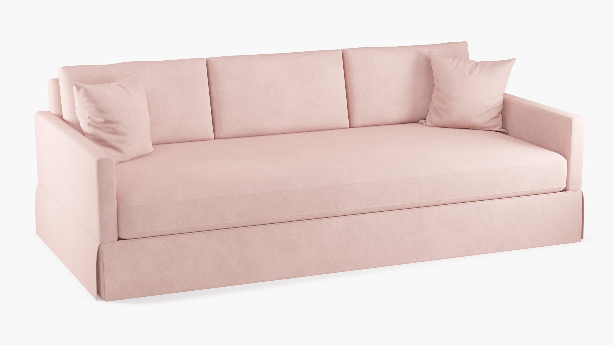 Skirted Track Arm Sofa, Blush Classic Velvet, Extra Deep (43") - Image 1
