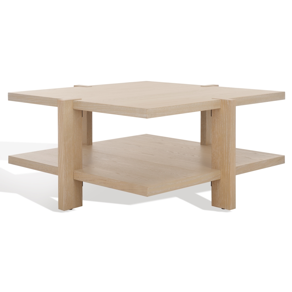 Quigley Square Coffee Table - Natural Cerused Oak - Image 1