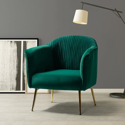 Fynn 27'' Wide Velvet Barrel Chair - Image 1