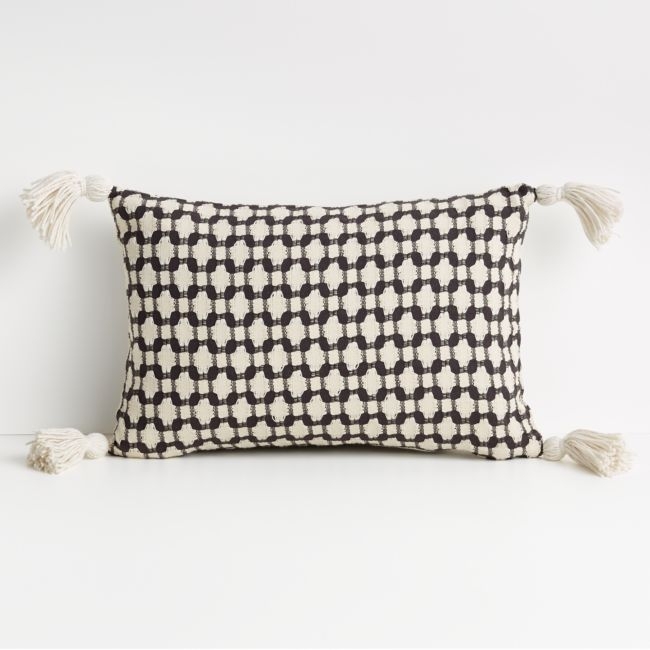 Tahona Textured Pillow Cover, Obsidian, 18" x 12" - Image 0