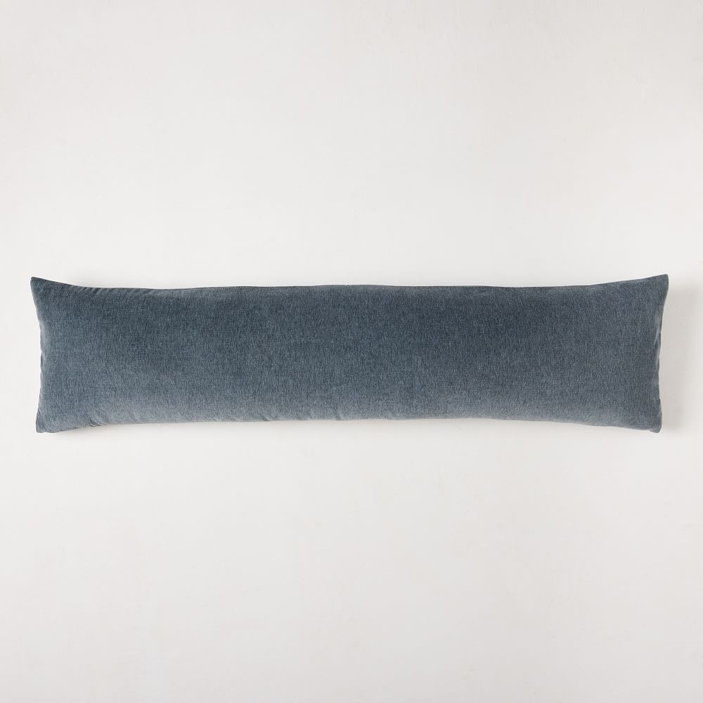 Classic Cotton Velvet Pillow Cover, 12"x46", Ocean - Image 0