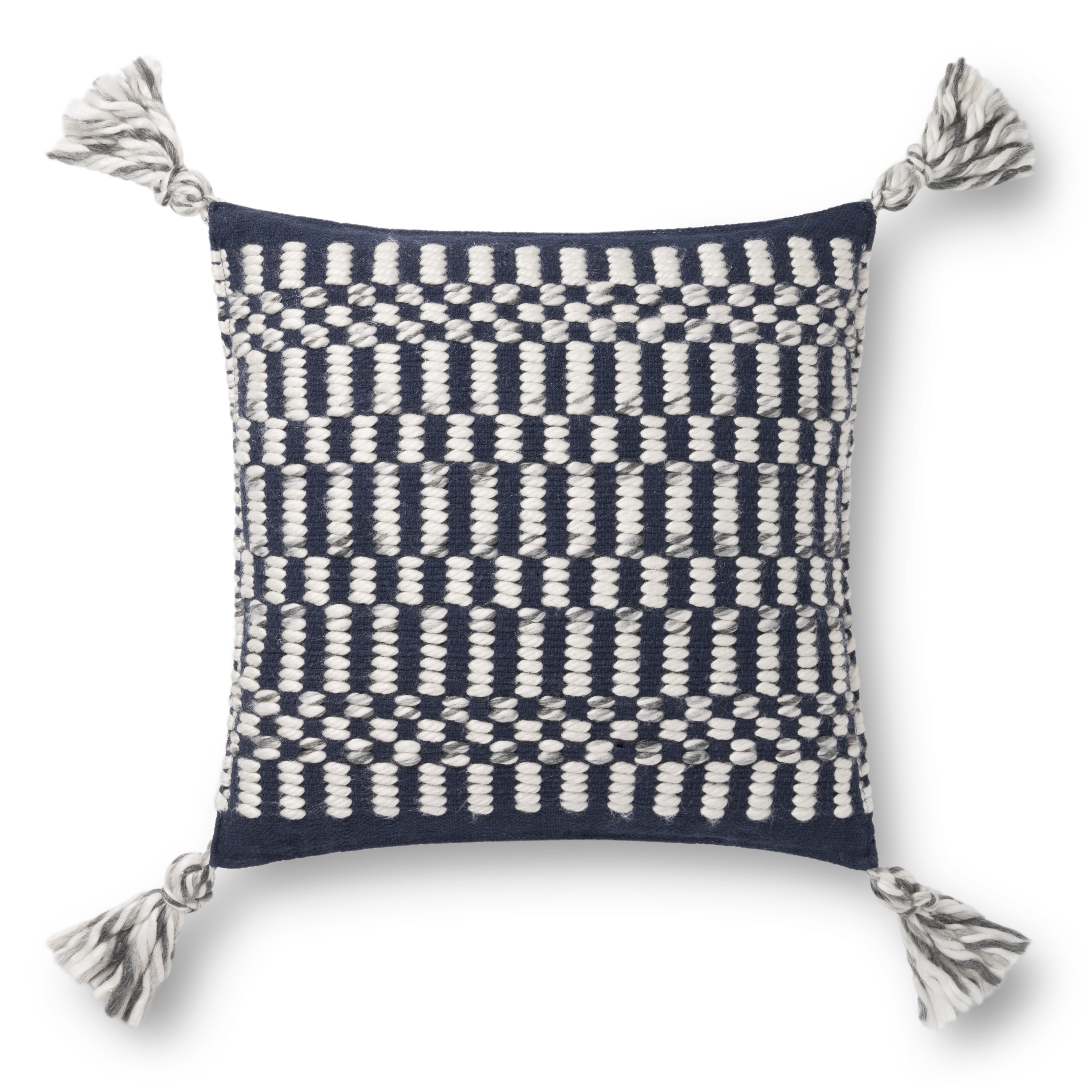 Loloi PILLOWS P0827 Navy / Ivory 18" x 18" Cover Only - Image 0