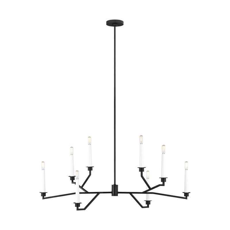  8 - Light Candle Style Modern Linear Chandelier Finish: Midnight Black - Image 0