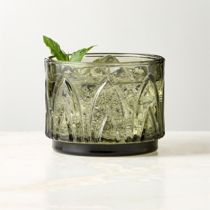 Buchanan Green Stacking Double Old-Fashioned Glasses Set of 6 - Image 4