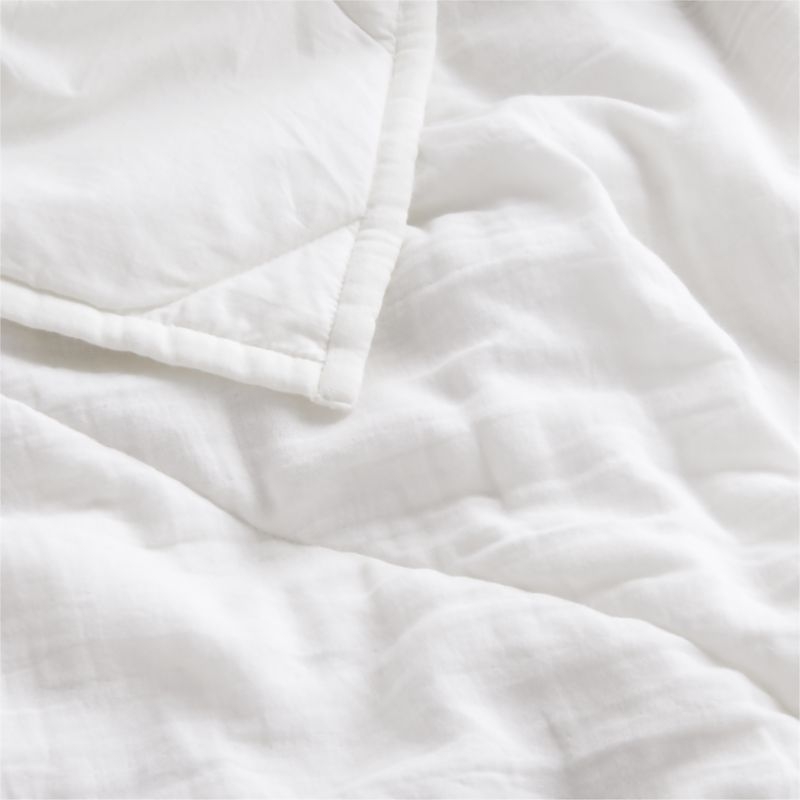 Supersoft Pampas Ivory Organic Cotton Gauze Baby Crib Quilt - Image 1