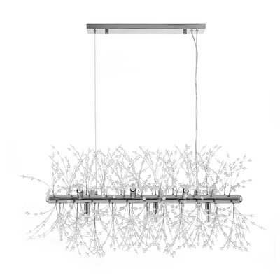 Euler 9 - Light Unique Modern Linear Chandelier with Beaded Accents - Image 0
