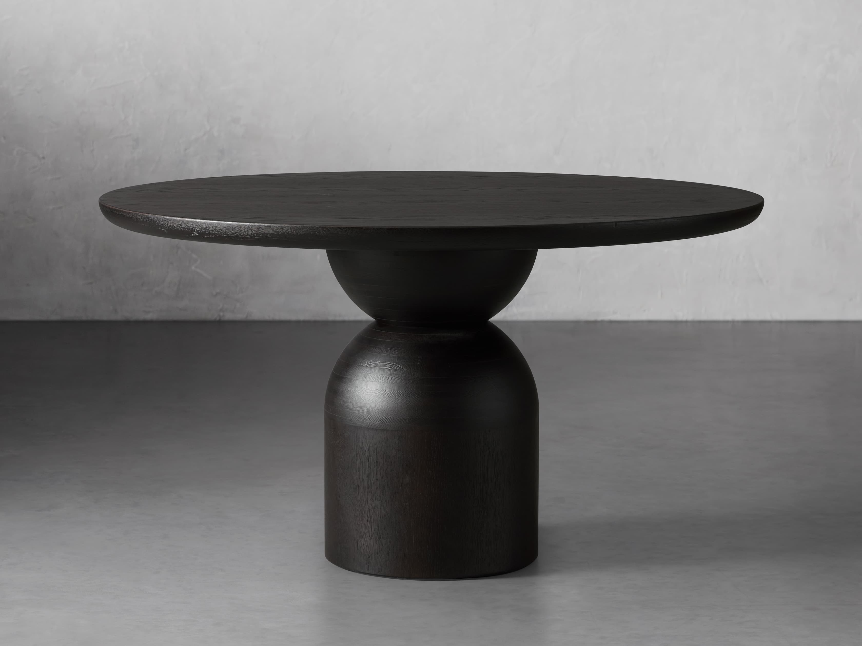 Perth Round Dining Table in Wood 60" Black  Abanos  - Image 0