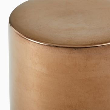Fey Metallic Outdoor 13 in Round Side Table, Burnt Gold - Image 2