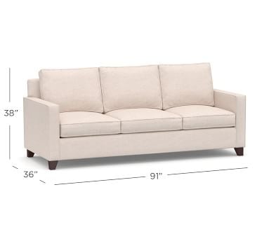 Cameron Square Arm Upholstered Side Sleeper Sofa, Polyester Wrapped Cushions, Performance Everydaylinen(TM) by Crypton(R) Home Oatmeal - Image 1