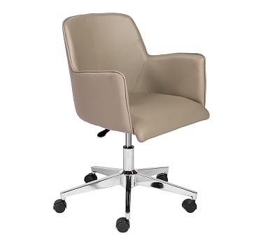 Leo Desk Chair, Taupe - Image 0