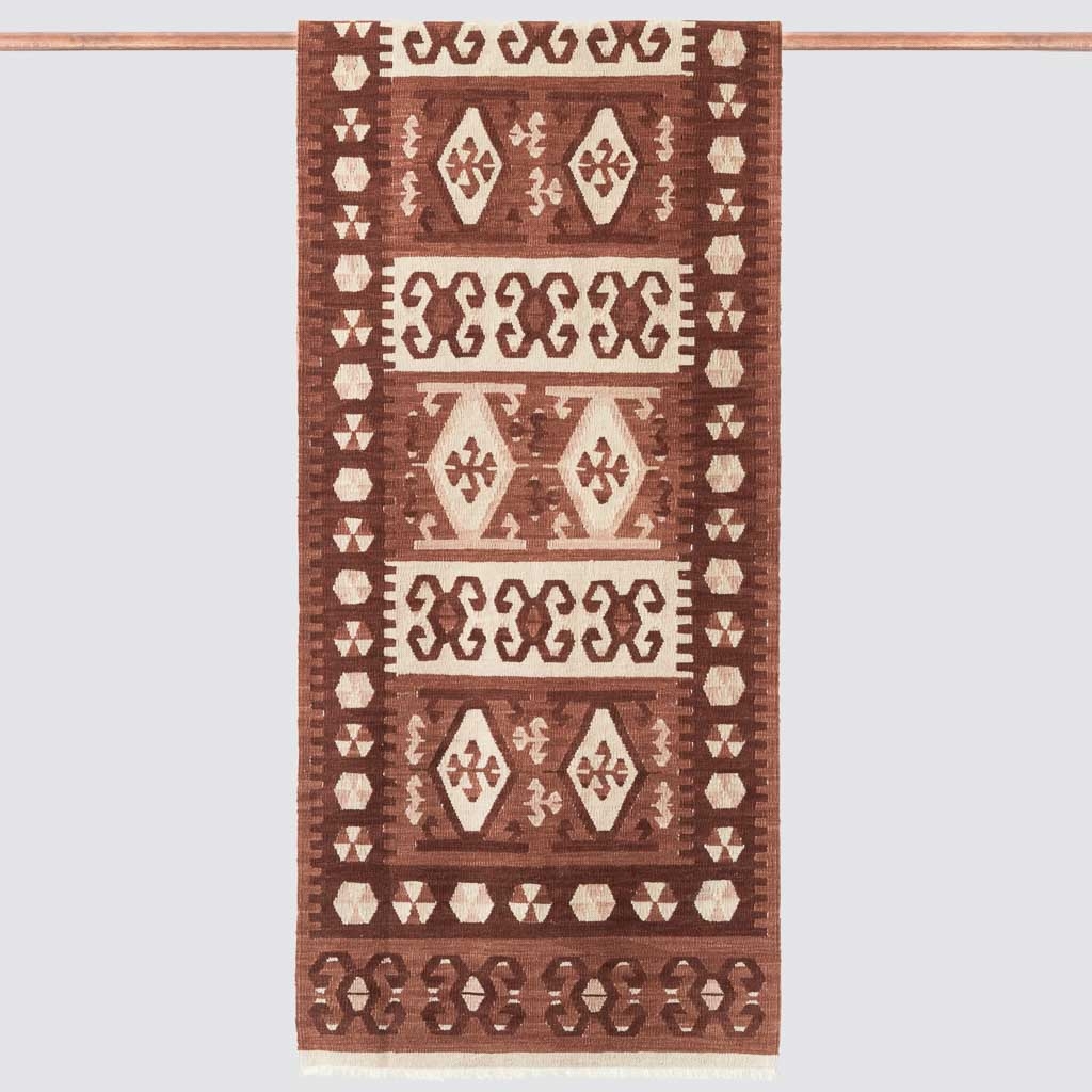 The Citizenry Marmara Handwoven Kilim Runner | 2.5' x 8' | Rust - Image 0