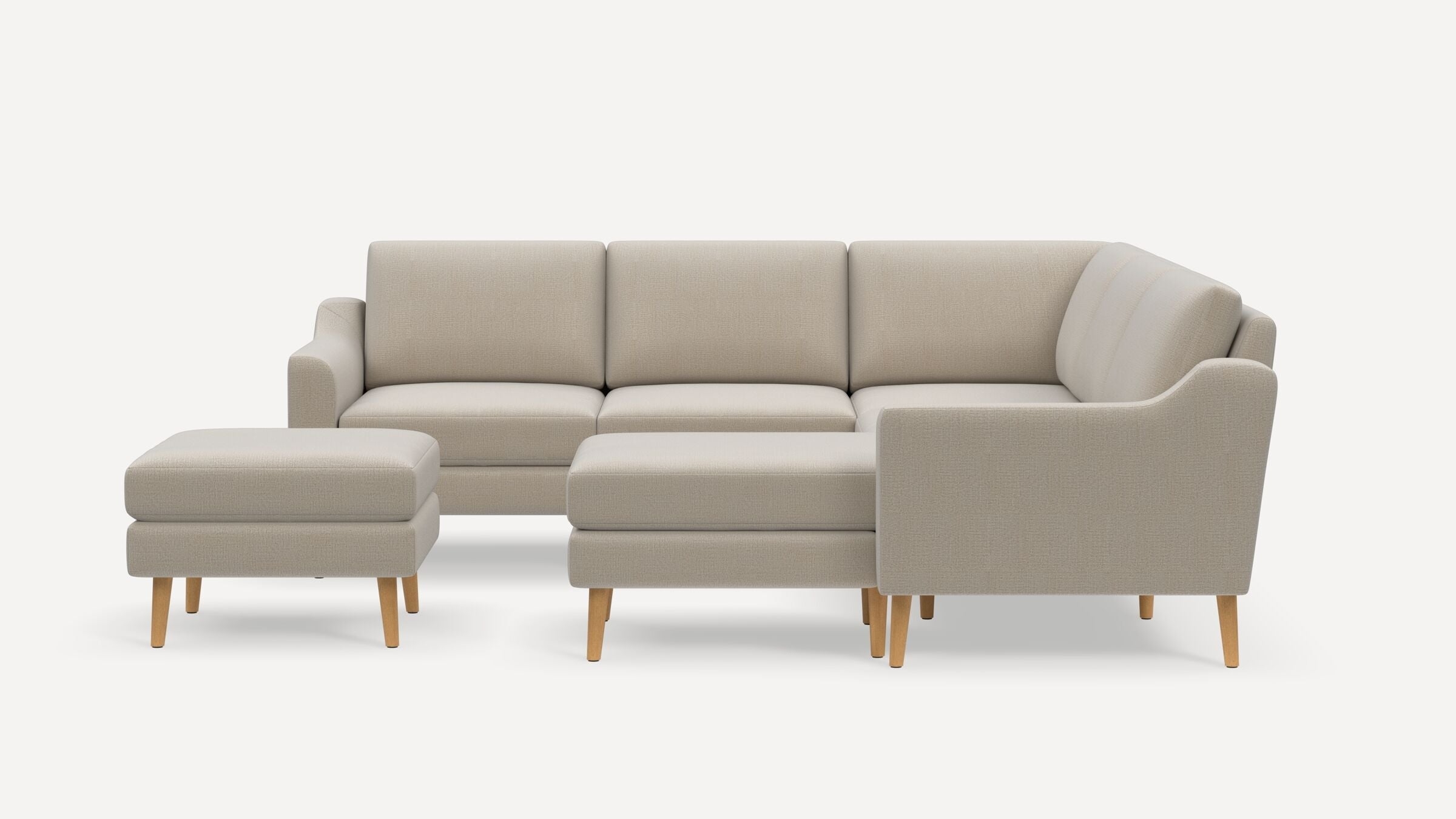 Nomad 5-Seat Corner Sectional with Chaise and Ottoman - Georgia Clay - Performance Chenille / Oak - Wood / Slope - Image 0