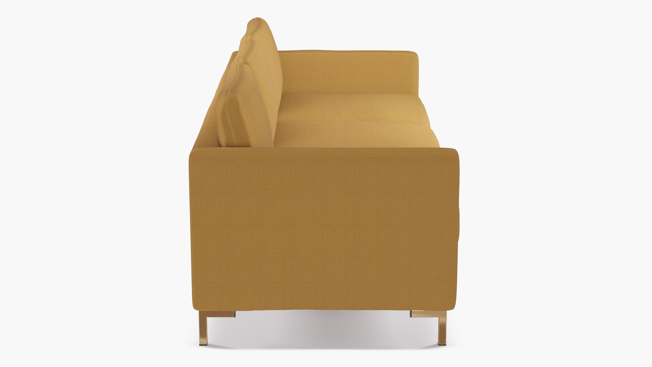 Modern Sofa, French Yellow Everyday Linen, Brass - Image 2