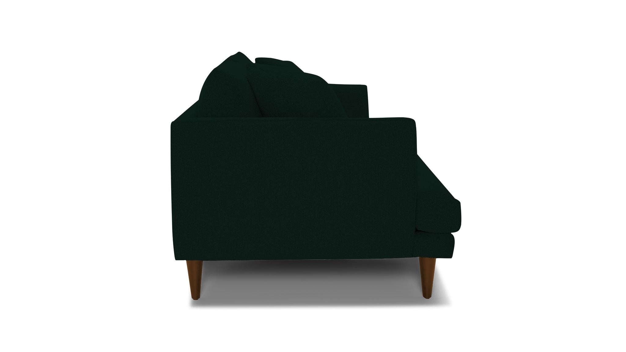 Green Lewis Mid Century Modern Grand Sofa - Royale Evergreen - Mocha - Image 2