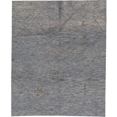One-of-a-Kind Hand-Knotted Gray 8' x 10' Wool Area Rug - Image 0