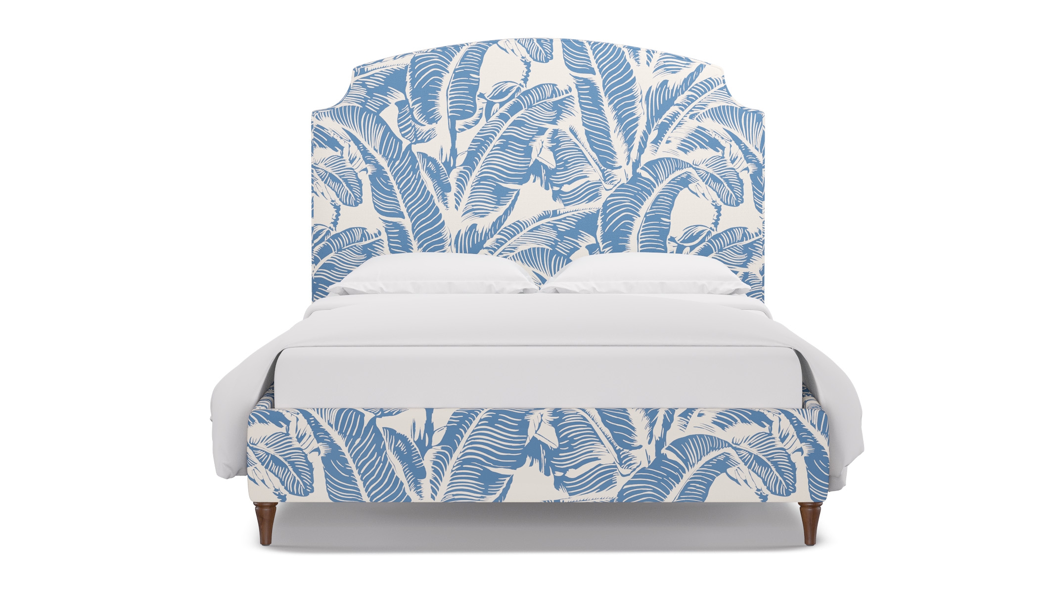 Cove Bed, Cornflower Martinique® Encore, Walnut Decorative Tapered Leg, Twin - Image 0