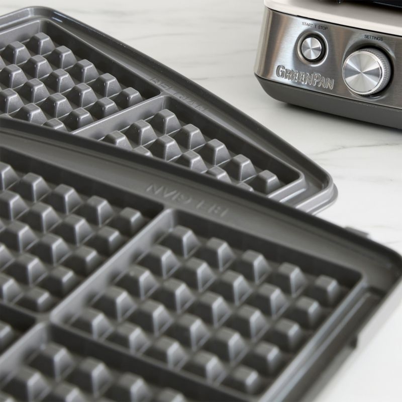 GreenPan™ Elite 4-Square Waffle Maker in Cloud Cream - Image 7