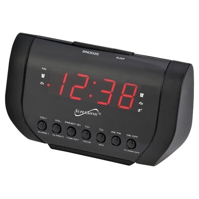 Digital Electric Alarm Tabletop Clock in Black - Image 0