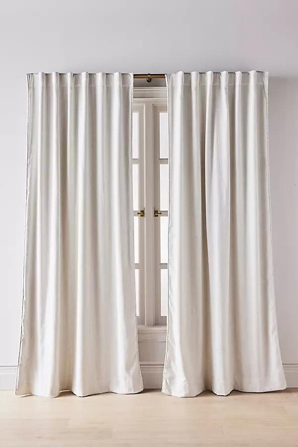 Rowen Woven Textured Ruched Piping Blackout Curtain - Image 0