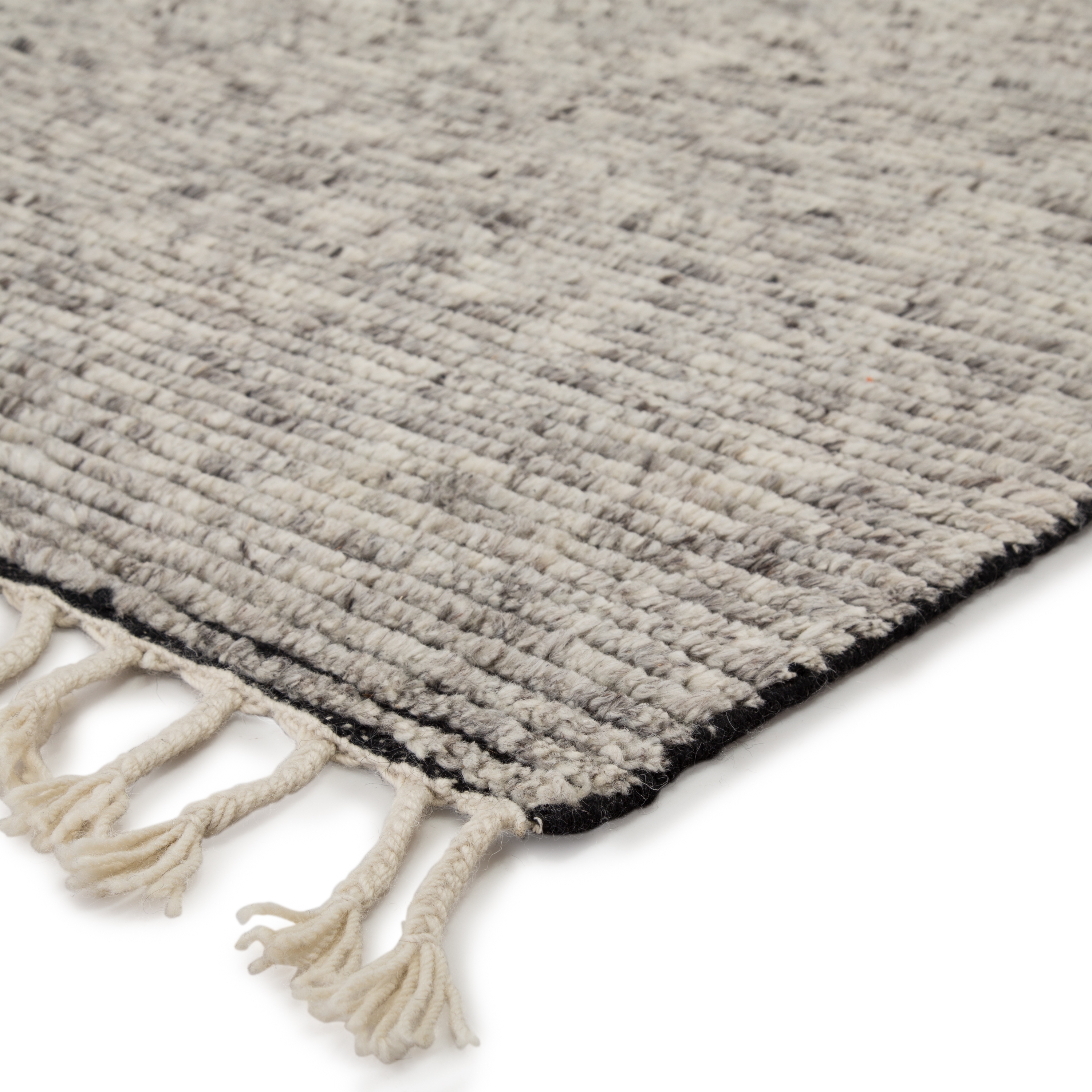 Alpine Hand-Knotted Stripe White/ Gray Area Rug (8' X 11') - Image 1