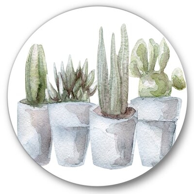 Cactus And Succulent House Plants V - Farmhouse Metal Circle Wall Art - Image 0