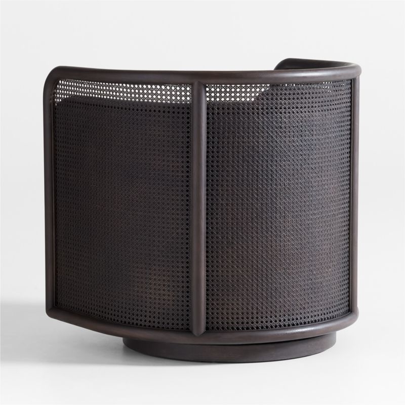 Fields Cane Back Charcoal Grey Swivel Accent Chair by Leanne Ford - Image 7