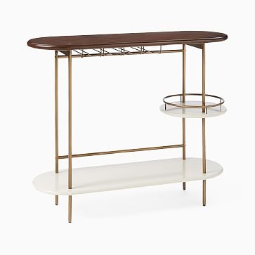 Tiered 40" Bar Console, Parchment - Image 1