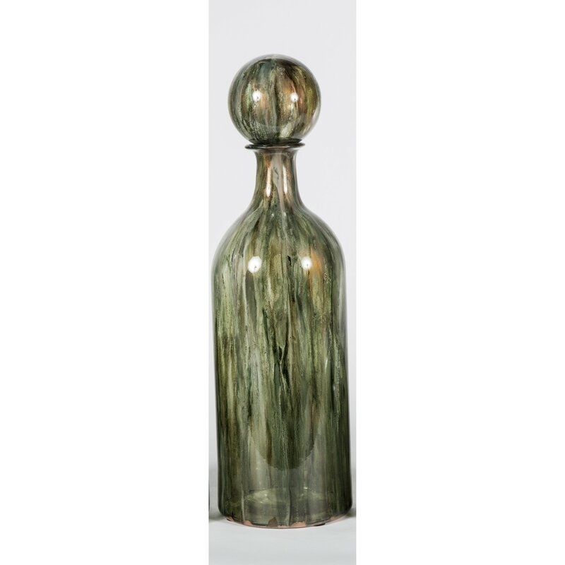 Prima Design Source Green Glass Decorative Bottle - Image 0