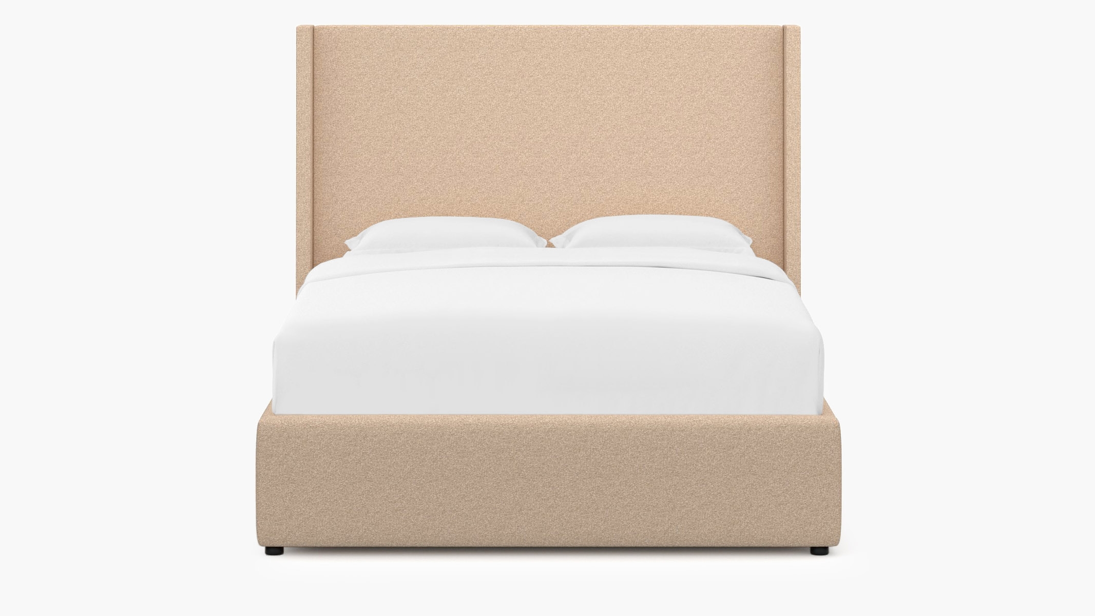 Modern Wingback Bed, Buff Boucle, Queen - Image 0