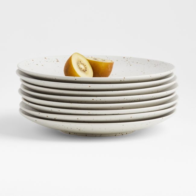 Craft Speckled White Coupe Dinner Plates, Set of 8 - Image 0