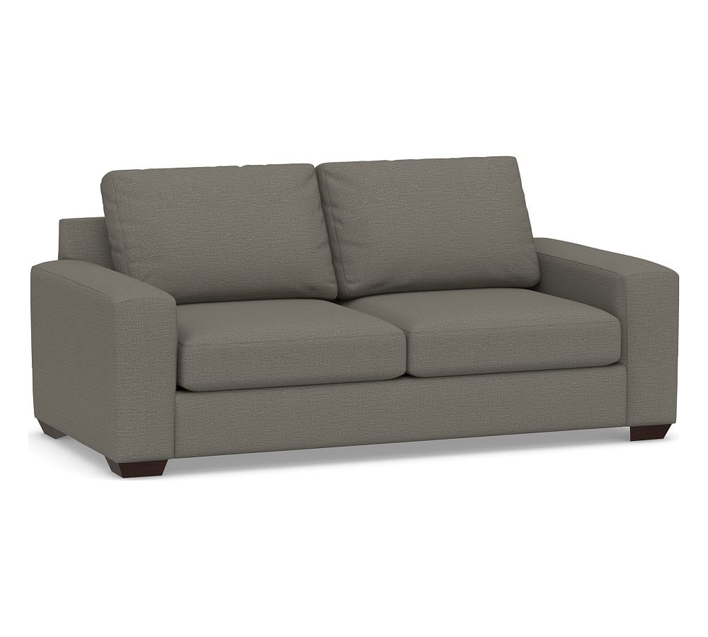 Big Sur Square Arm Upholstered Sofa, Down Blend Wrapped Cushions, Chunky Basketweave Metal - Image 0