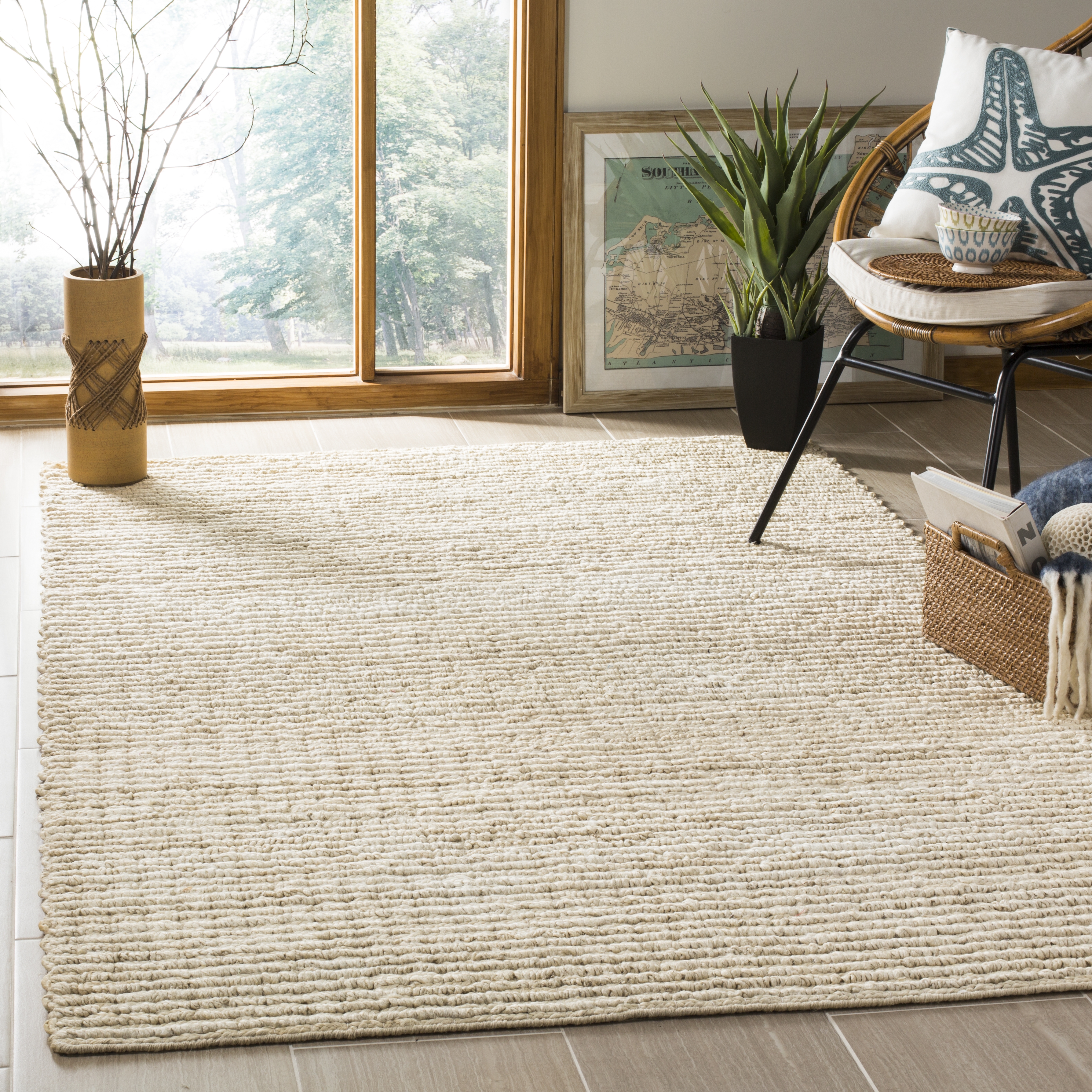 Arlo Home Hand Woven Area Rug, NF750A, Ivory,  4' X 6' - Image 1