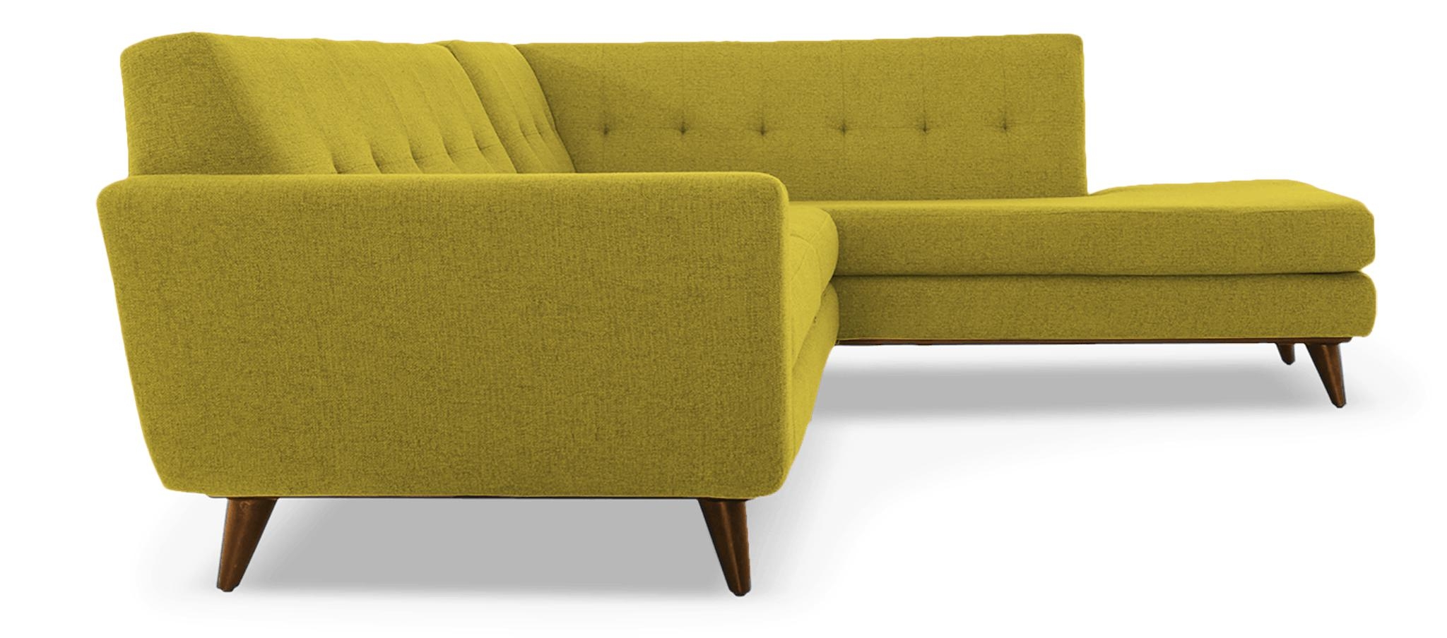 Yellow Hughes Mid Century Modern Sectional with Bumper - Bloke Goldenrod - Mocha - Right  - Image 2