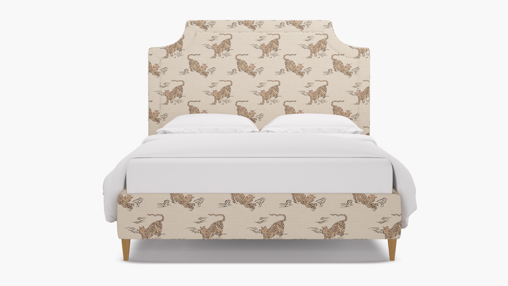 Deco Bed, Canvas Tigresse, Natural Square Tapered Leg, Twin - Image 0