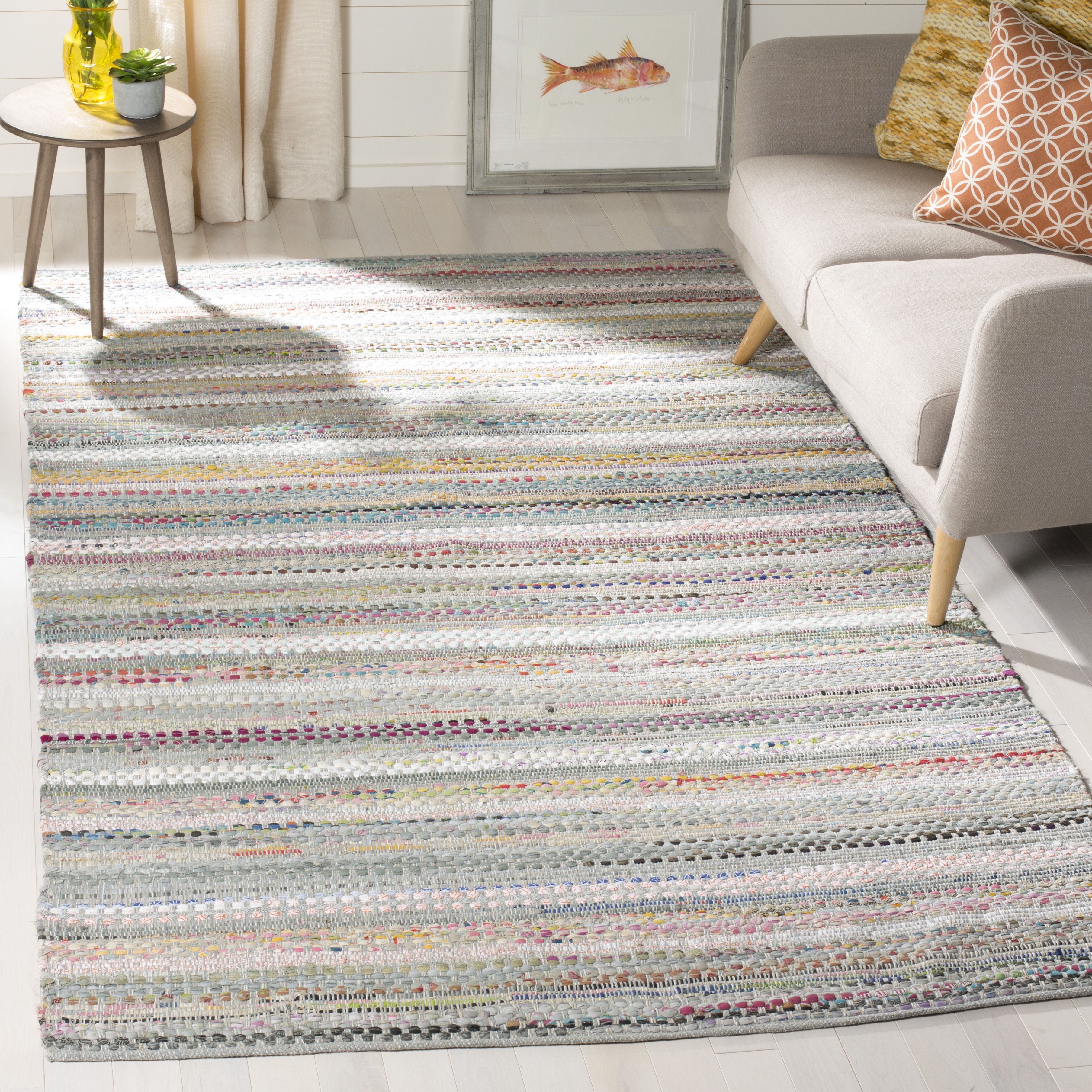 Arlo Home Hand Woven Area Rug, MTK975A, Grey/Multi,  5' X 8' - Image 1
