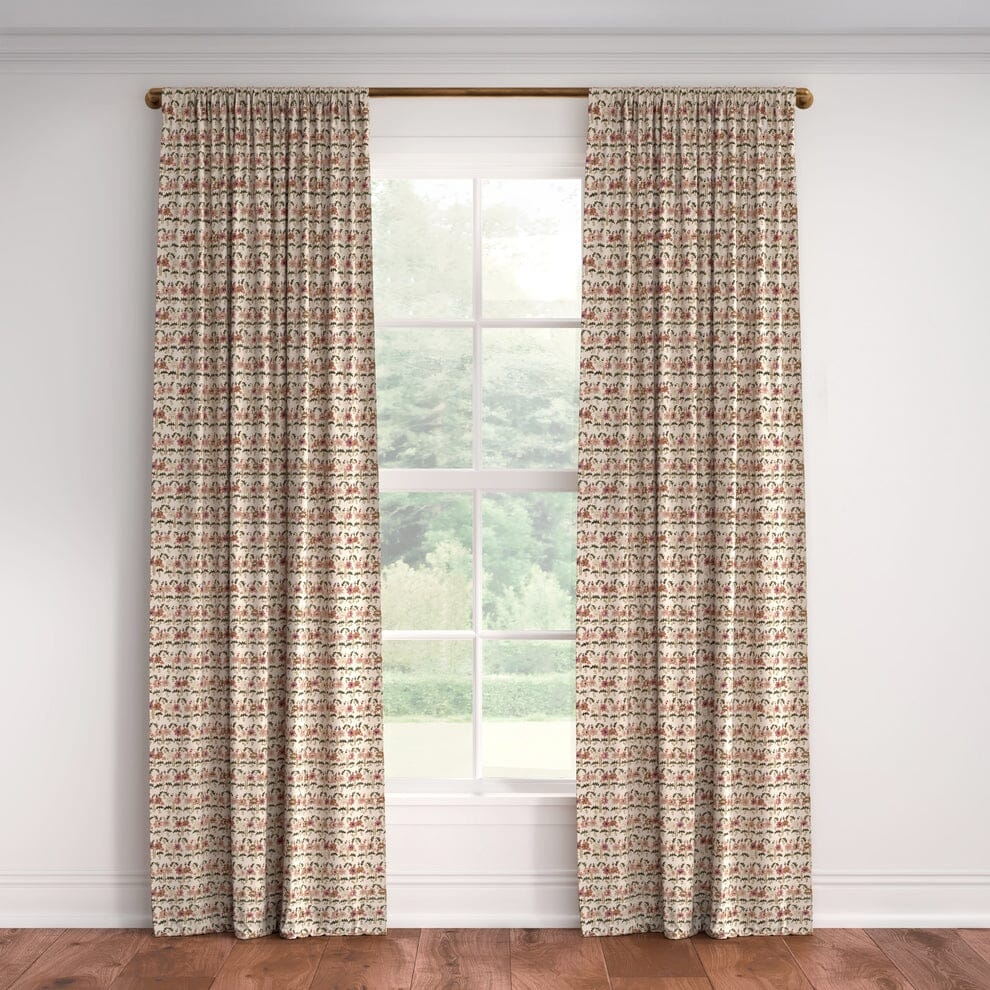 Pink Posy Suzani Rod Pocket Curtain by St. Frank | 84" Panel | Cotton/Linen - Image 1